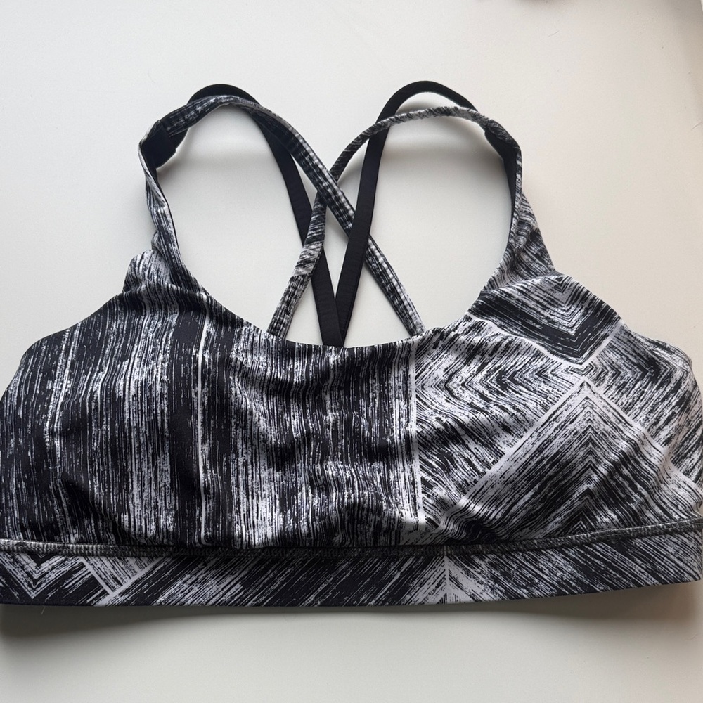 Lululemon Athletica Black and White Patterned Sports Bra